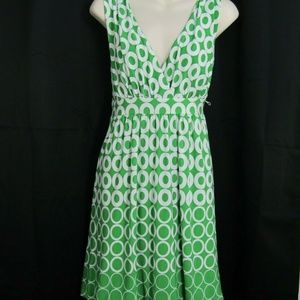 Sequin Hearts Balloon Dress Lined Stretch Green